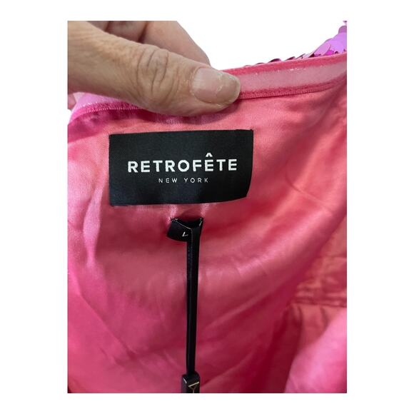 Retrofete Nolia Sequin Mini Dress Embellished Strapless Hoco Party Statement L - Picture 12 of 16